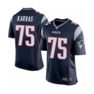 Men's New England Patriots #75 Ted Karras Game Navy Blue Team Color Football Jersey