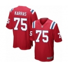 Men's New England Patriots #75 Ted Karras Game Red Alternate Football Jersey