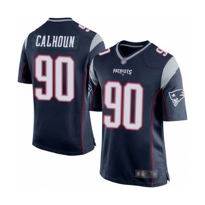 Men's New England Patriots #90 Shilique Calhoun Game Navy Blue Team Color Football Jersey