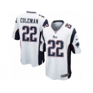 Men's Nike New England Patriots #22 Justin Coleman Game White NFL Jersey