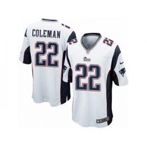 Men's Nike New England Patriots #22 Justin Coleman Game White NFL Jersey