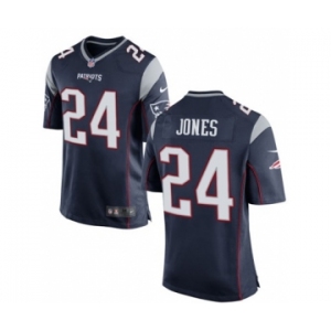 Men's Nike New England Patriots #24 Cyrus Jones Game Navy Blue Team Color NFL Jersey