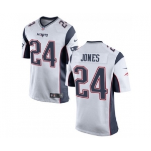 Men's Nike New England Patriots #24 Cyrus Jones Game White NFL Jersey
