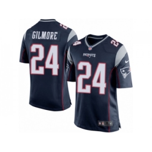 Men's Nike New England Patriots #24 Stephon Gilmore Game Navy Blue Team Color NFL Jersey