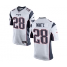 Men's Nike New England Patriots #28 James White Game White NFL Jersey