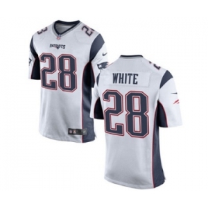 Men's Nike New England Patriots #28 James White Game White NFL Jersey