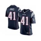 Men's Nike New England Patriots #41 Cyrus Jones Game Navy Blue Team Color NFL Jersey