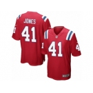 Men's Nike New England Patriots #41 Cyrus Jones Game Red Alternate NFL Jersey