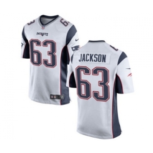 Men's Nike New England Patriots #63 Tre Jackson Game White NFL Jersey