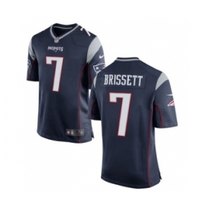 Men's Nike New England Patriots #7 Jacoby Brissett Game Navy Blue Team Color NFL Jersey