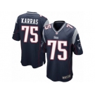 Men's Nike New England Patriots #75 Ted Karras Game Navy Blue Team Color NFL Jersey