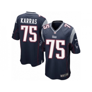 Men's Nike New England Patriots #75 Ted Karras Game Navy Blue Team Color NFL Jersey