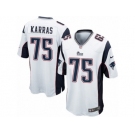 Men's Nike New England Patriots #75 Ted Karras Game White NFL Jersey