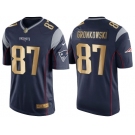 Nike New England Patriots #87 Rob Gronkowski 2016 Christmas Navy Blue Men's NFL Game Golden Edition Jersey