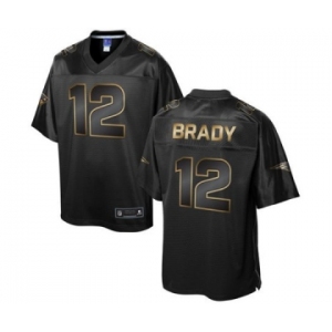 nike nfl jerseys new england patriots #12 tom brady black gold collection[game]