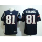 nike nfl jerseys new england patriots #81 hernandez blue[game]