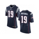 Men's Nike New England Patriots #19 Malcolm Mitchell Elite Navy Blue Team Color NFL Jersey