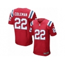 Men's Nike New England Patriots #22 Justin Coleman Elite Red Alternate NFL Jersey