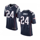 Men's Nike New England Patriots #24 Cyrus Jones Elite Navy Blue Team Color NFL Jersey