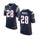 Men's Nike New England Patriots #28 James White Elite Navy Blue Team Color NFL Jersey