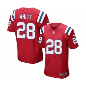 Men's Nike New England Patriots #28 James White Elite Red Alternate NFL Jersey