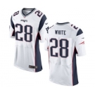 Men's Nike New England Patriots #28 James White Elite White NFL Jersey