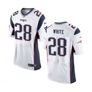 Men's Nike New England Patriots #28 James White Elite White NFL Jersey