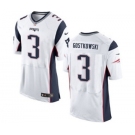 Men's Nike New England Patriots #3 Stephen Gostkowski Elite White NFL Jersey