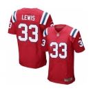 Men's Nike New England Patriots #33 Dion Lewis Elite Red Alternate NFL Jersey