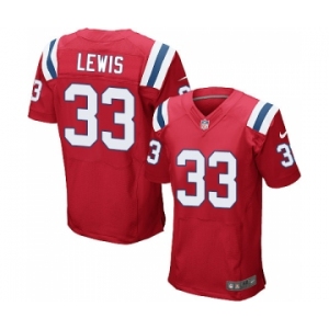 Men's Nike New England Patriots #33 Dion Lewis Elite Red Alternate NFL Jersey