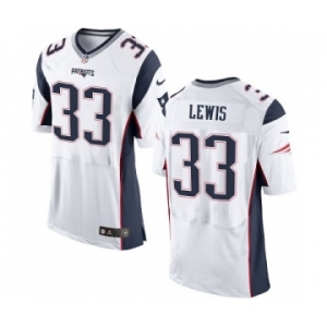 Men's Nike New England Patriots #33 Dion Lewis Elite White NFL Jersey