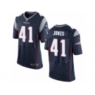 Men's Nike New England Patriots #41 Cyrus Jones Elite Navy Blue Team Color NFL Jersey