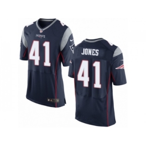 Men's Nike New England Patriots #41 Cyrus Jones Elite Navy Blue Team Color NFL Jersey