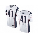 Men's Nike New England Patriots #41 Cyrus Jones Elite White NFL Jersey