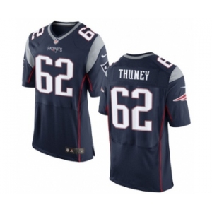 Men's Nike New England Patriots #62 Joe Thuney Elite Navy Blue Team Color NFL Jersey