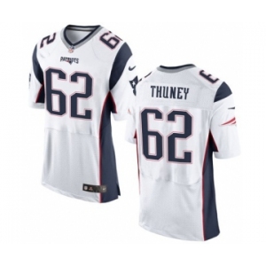 Men's Nike New England Patriots #62 Joe Thuney Elite White NFL Jersey