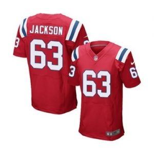 Men's Nike New England Patriots #63 Tre Jackson Elite Red Alternate NFL Jersey