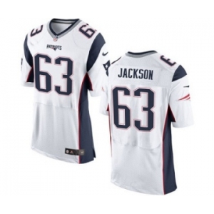 Men's Nike New England Patriots #63 Tre Jackson Elite White NFL Jersey