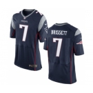 Men's Nike New England Patriots #7 Jacoby Brissett Elite Navy Blue Team Color NFL Jersey