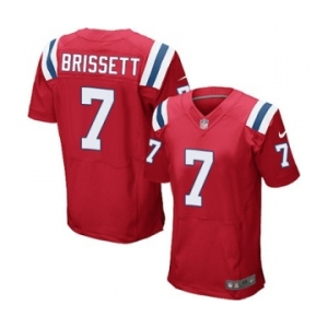 Men's Nike New England Patriots #7 Jacoby Brissett Elite Red Alternate NFL Jerseys