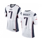 Men's Nike New England Patriots #7 Jacoby Brissett Elite White NFL Jersey