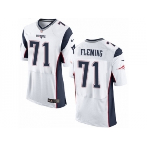 Men's Nike New England Patriots #71 Cameron Fleming Elite White NFL Jersey