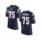 Men's Nike New England Patriots #75 Ted Karras Elite Navy Blue Team Color NFL Jersey