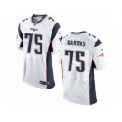 Men's Nike New England Patriots #75 Ted Karras Elite White NFL Jersey