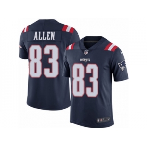 Men's Nike New England Patriots #83 Dwayne Allen Elite Navy Blue Rush NFL Jersey