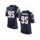 Men's Nike New England Patriots #95 Derek Rivers Elite Navy Blue Team Color NFL Jersey