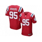 Men's Nike New England Patriots #95 Derek Rivers Elite Red Alternate NFL Jersey