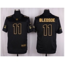 Nike New England Patriots #11 Drew Bledsoe Black Pro Line Gold Collection Jersey[Elite]