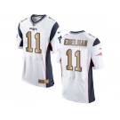 Nike New England Patriots #11 Julian Edelman White Men's Stitched NFL New Elite  Gold Jersey