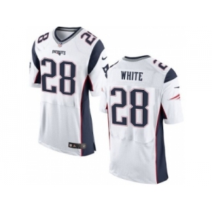 Nike New England Patriots #28 James White white jerseys[Elite]